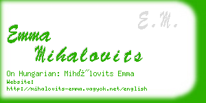 emma mihalovits business card